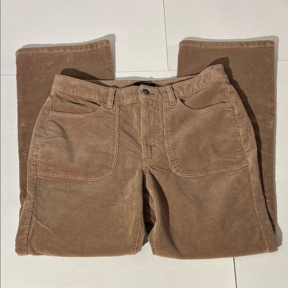 QUINCE Straight Leg Camel Tan Brown Beige Corduroy Pants sz 10 Organic Cotton